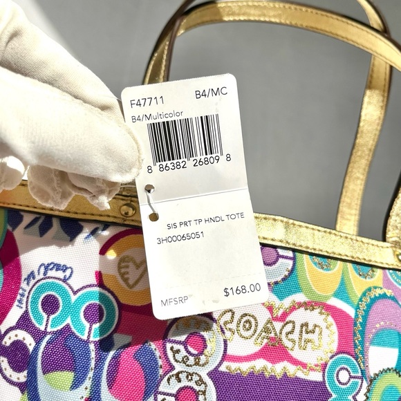 Coach Poppy Pop Graffiti Glam Mini Tote Bag - Picture 2 of 10